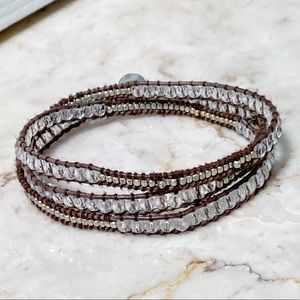 Beautiful Boho Handmade Crystal and Beaded Wrap Bracelet Anklet or Choker